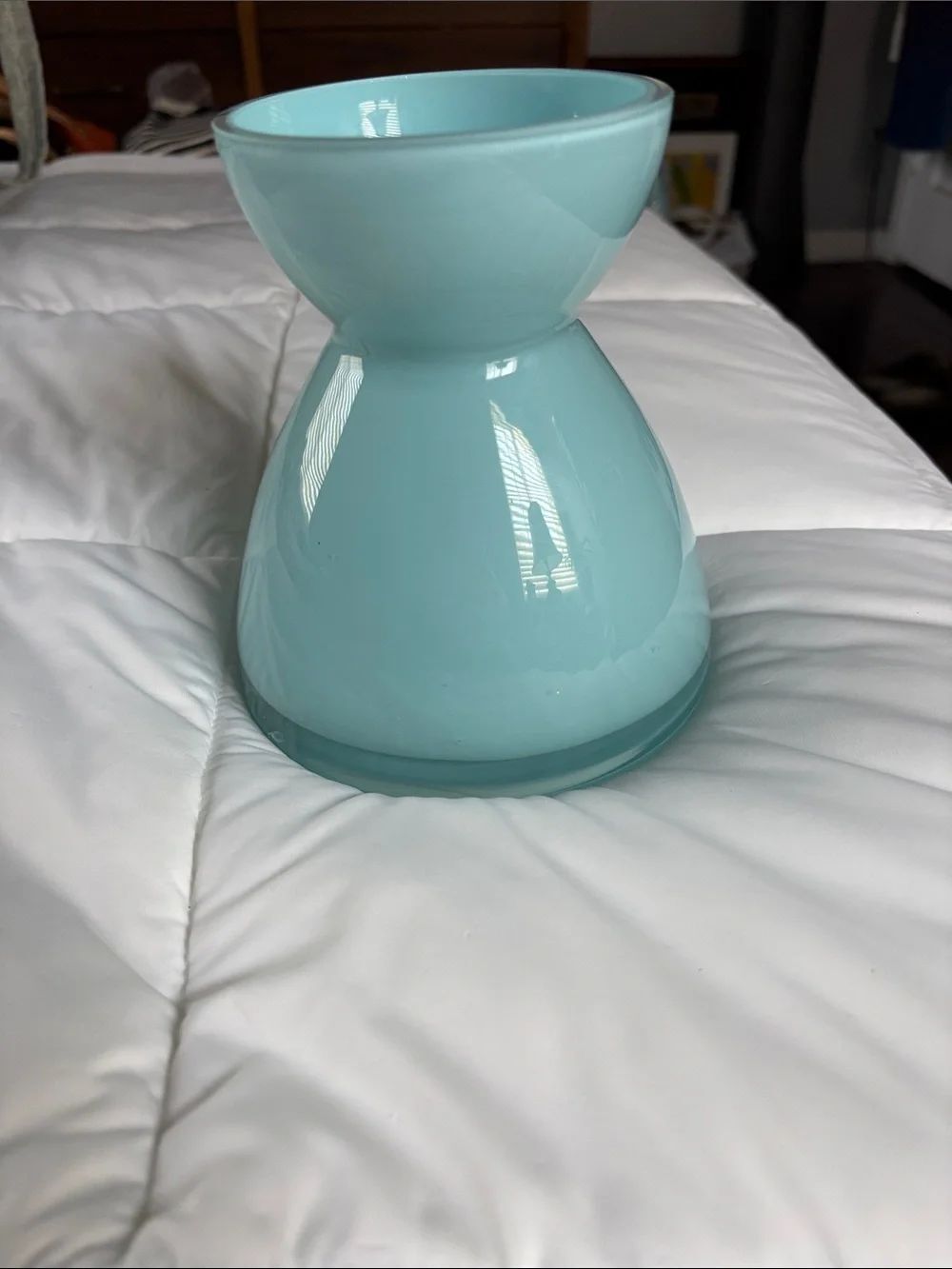 Crate & Barrel Zest Glass 6” Vase Blue